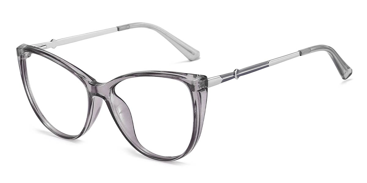Grey - Cat eye Glasses - Caius