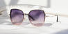 Gradual Purple Purple Pink Kathi - Square Sunglasses