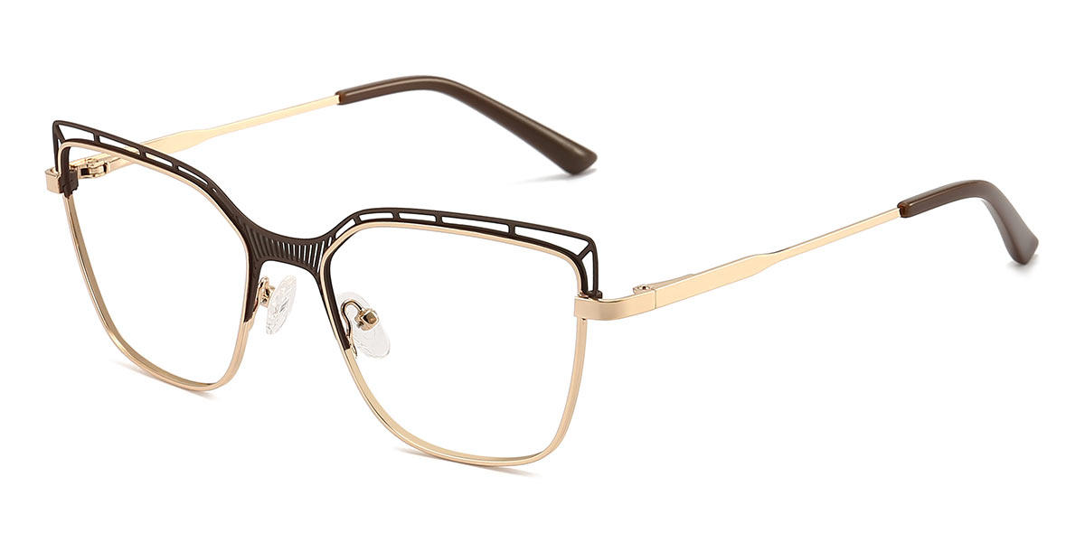 Gold Brown Renee - Square Glasses