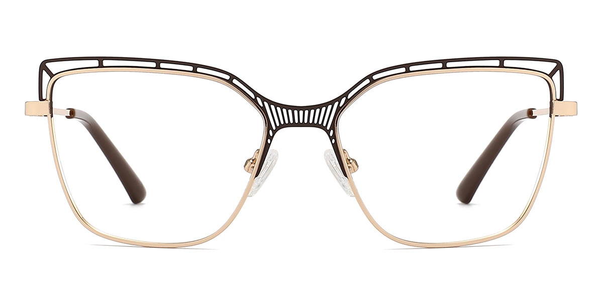 Brown - Square Glasses - Renee