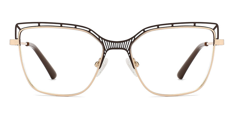 Gold Brown Renee - Square Glasses