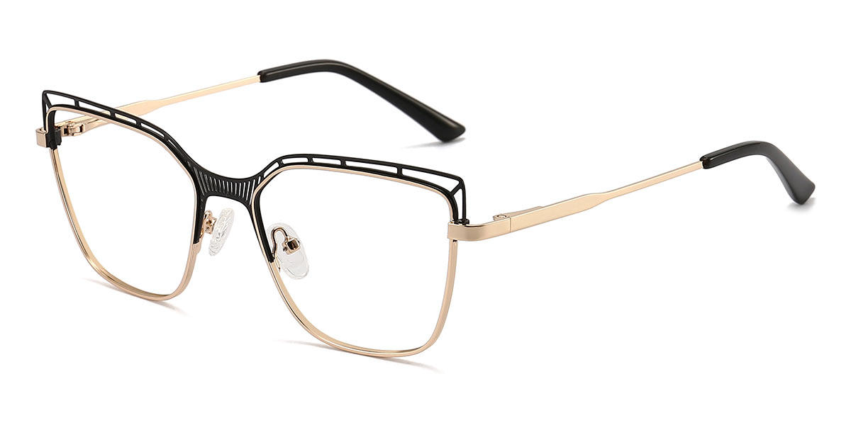 Gold Black Renee - Square Glasses