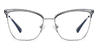 Silver Navy Blue Pihu - Square Glasses
