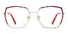 Gold Red Gianna - Square Glasses