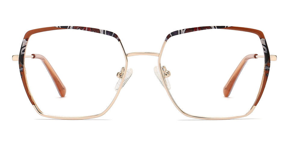Gold Brown Gianna - Square Glasses