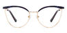Gold Purple Tortoiseshell Sophia - Oval Glasses