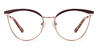 Gold Red Tortoiseshell Sophia - Oval Glasses