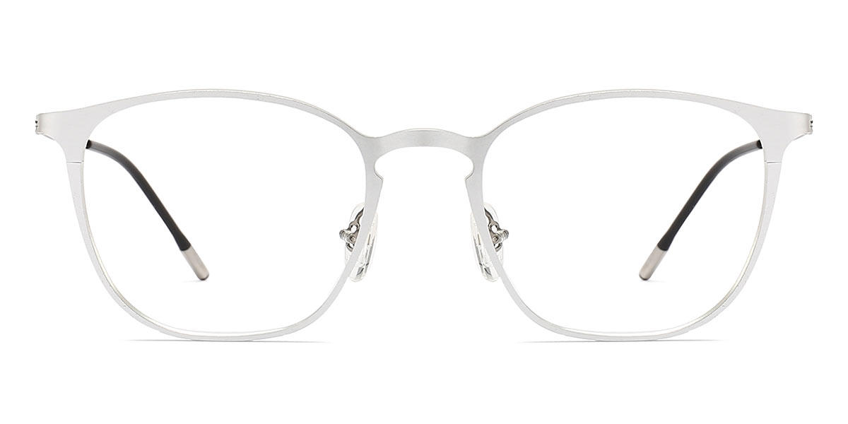 White Silver Kail - Square Glasses