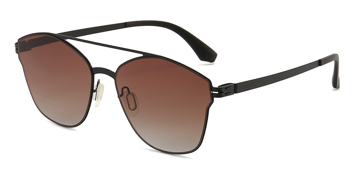 Black Gradual Brown Adnan - Aviator Sunglasses