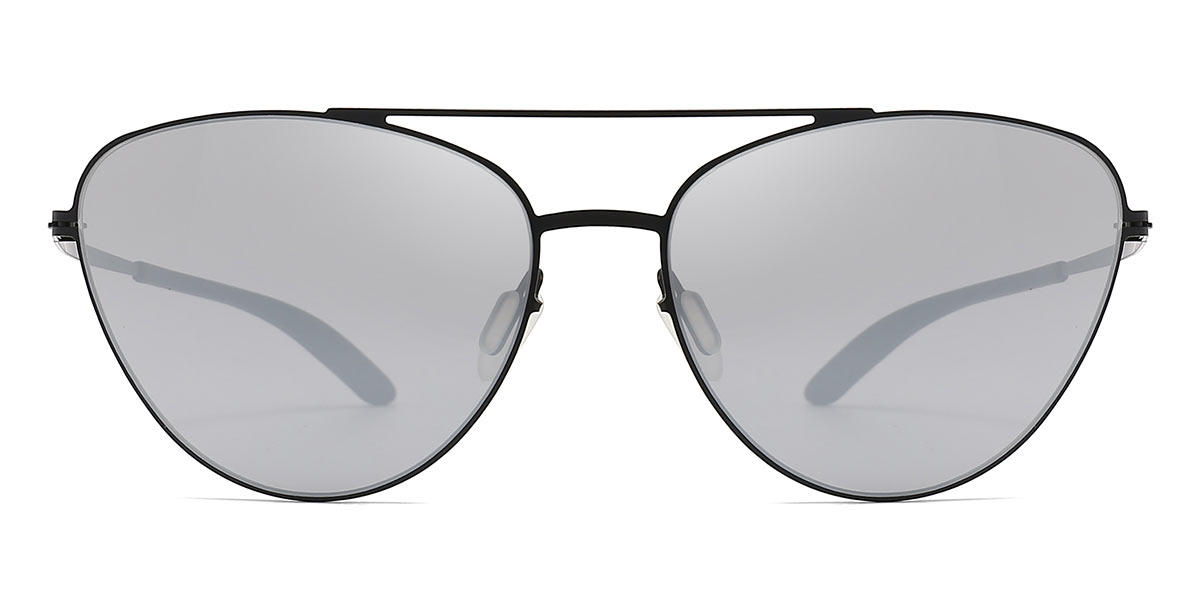 Black White Mirror Kabo - Aviator Sunglasses