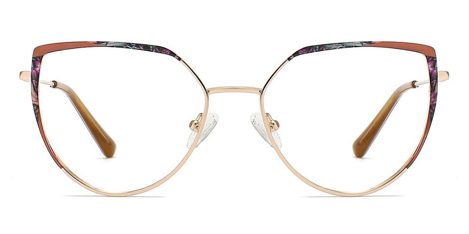 Gold Brown Harper - Oval Glasses