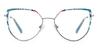 Silver Blue Harper - Oval Glasses