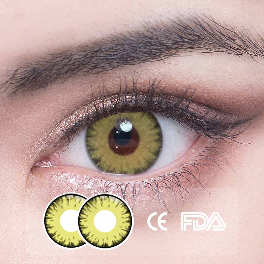 DAZZLE Orange Brown Contact Lenses - Leela