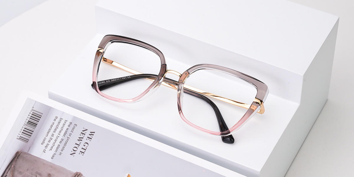 Grey Pink Leire - Cat Eye Glasses