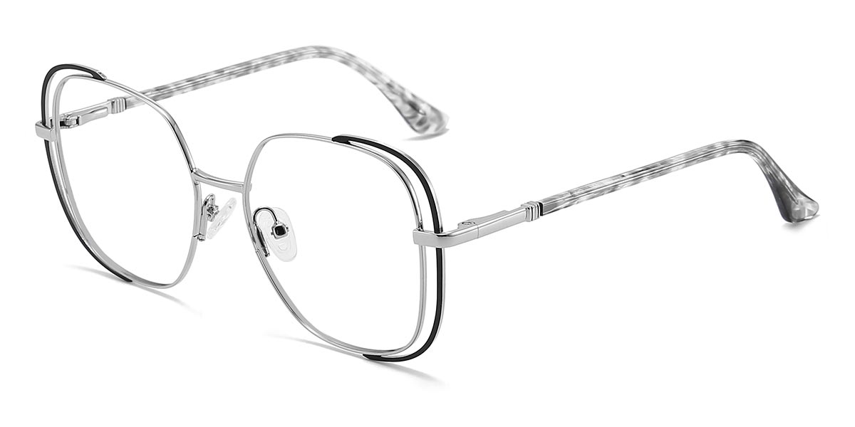 Black - Square Glasses - Elaiza