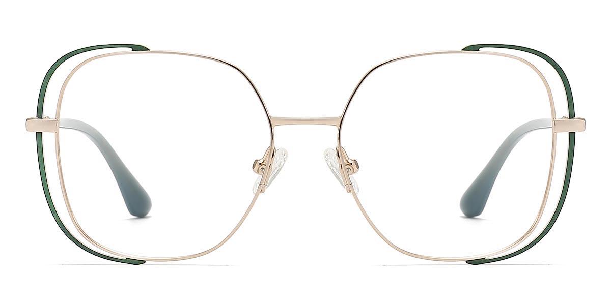 Gold Green Elaiza - Square Glasses