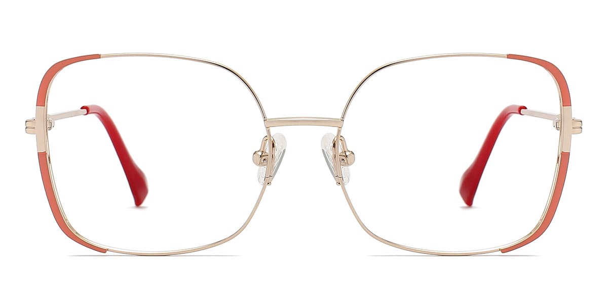Red - Square Glasses - Burnie