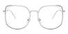 Silver Clear Bleu - Round Glasses