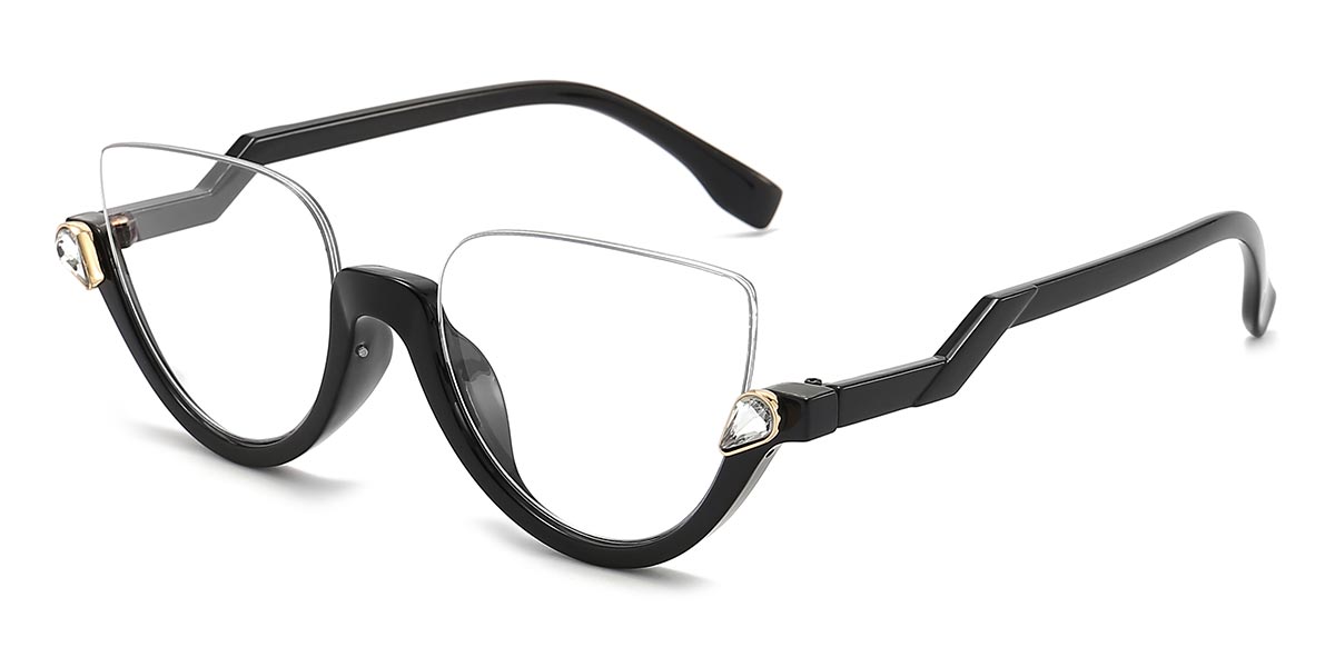 Black - Cat eye Glasses - Mozana