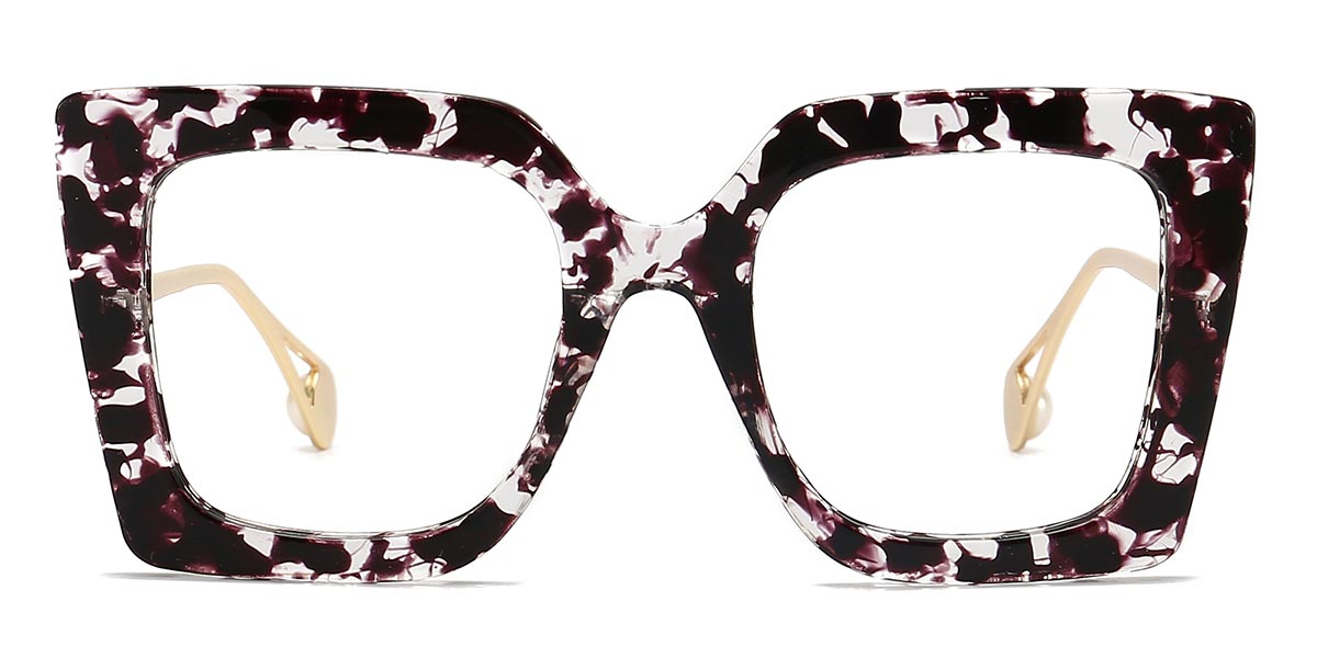 Dark Brown Spots - Square Glasses - Elleri