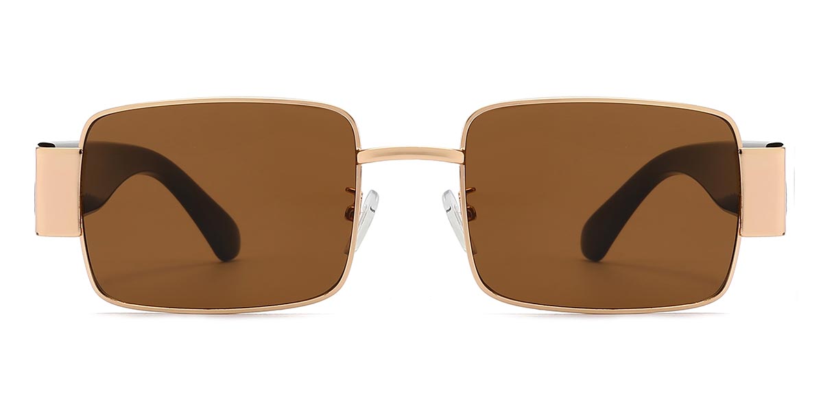 Gold Brown - Square Sunglasses - Ayza