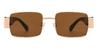 Rose Gold Brown Ayza - Square Sunglasses