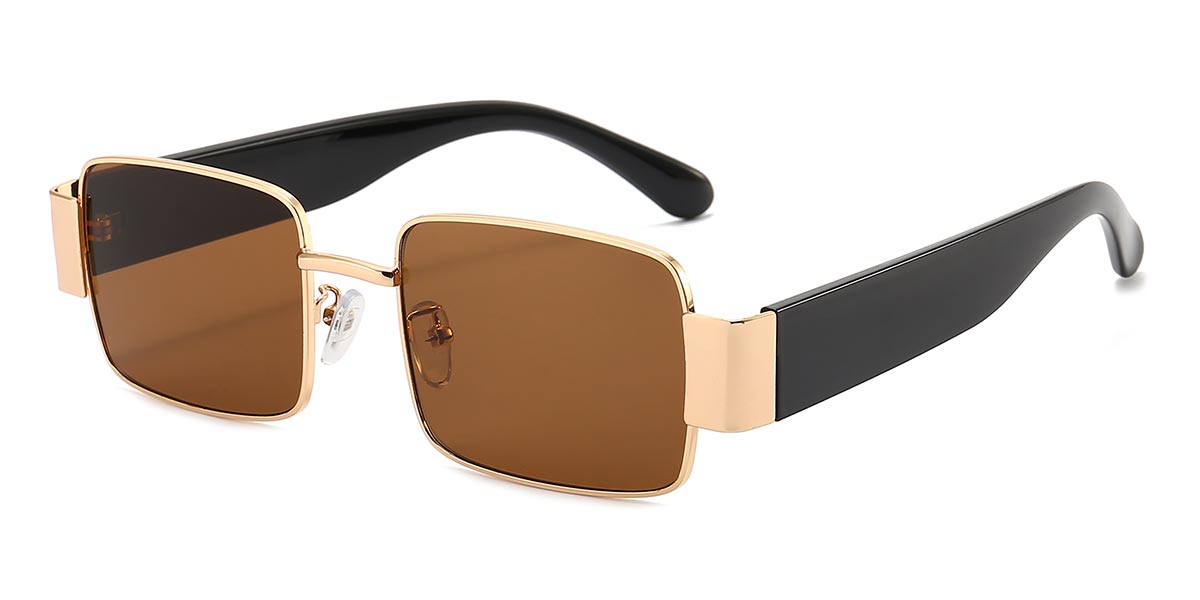 Gold Brown - Square Sunglasses - Ayza