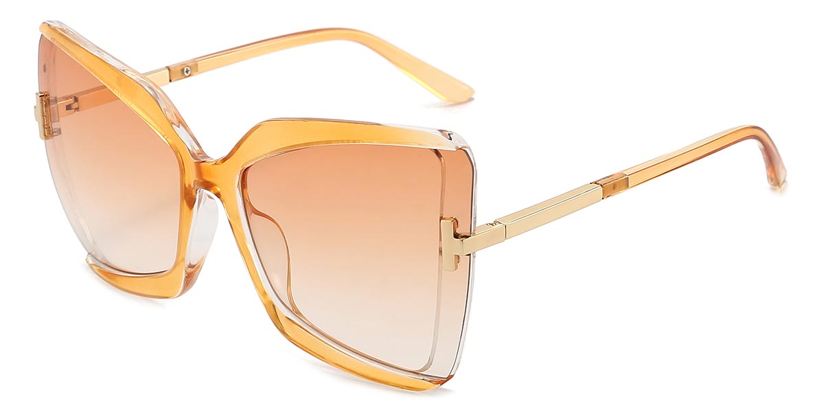 Bayan - Square Orange Sunglasses For Women