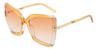 Yellow Gradual Orange Bayan - Square Sunglasses