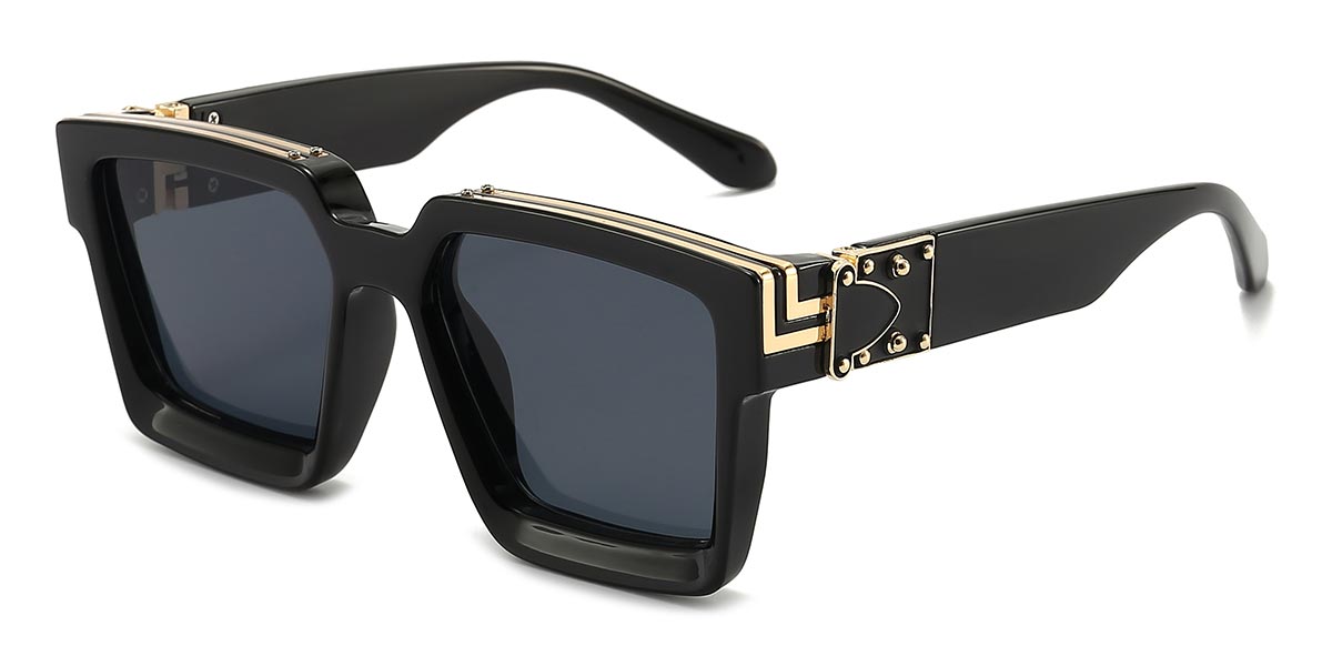 Bayla - Square Black Sunglasses For Men & Women