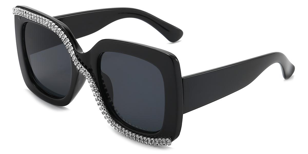 Black Grey Cailin - Square Sunglasses