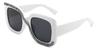 White Grey Cailin - Square Sunglasses