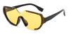 Black Yellow Corie - Oval Sunglasses