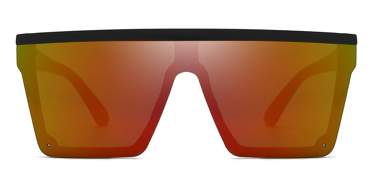 Rot Verspiegelt Dafne Brille - Square Sunglasses