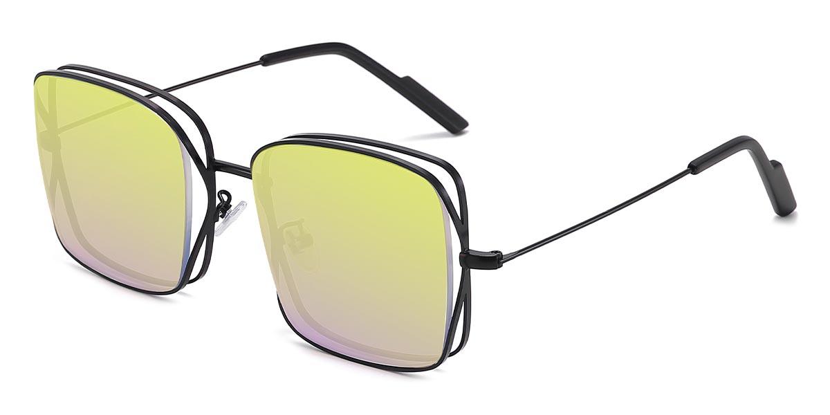 Black Yellow Mercury Desery - Square Sunglasses