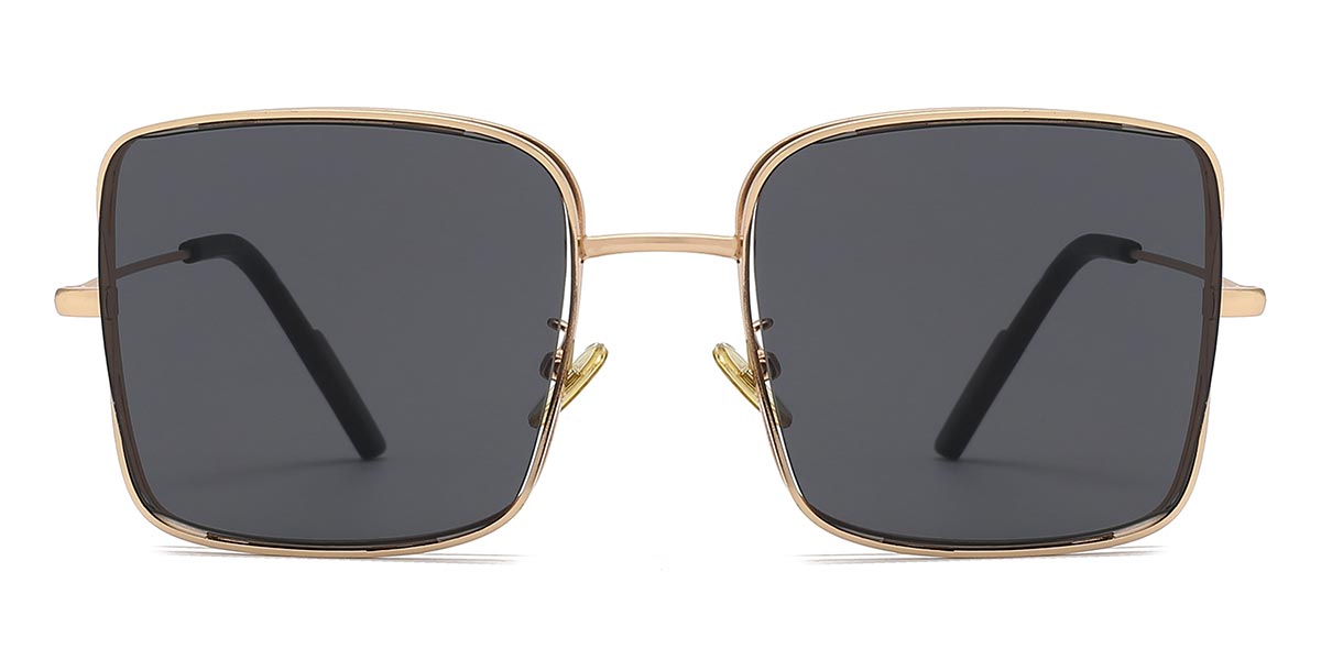 Gold Black - Square Sunglasses - Desery