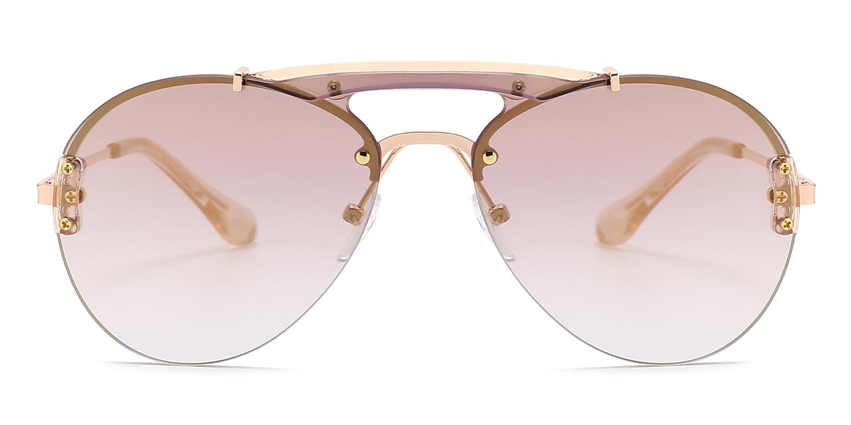 Rose Gold Pink - Aviator Sunglasses - Burns