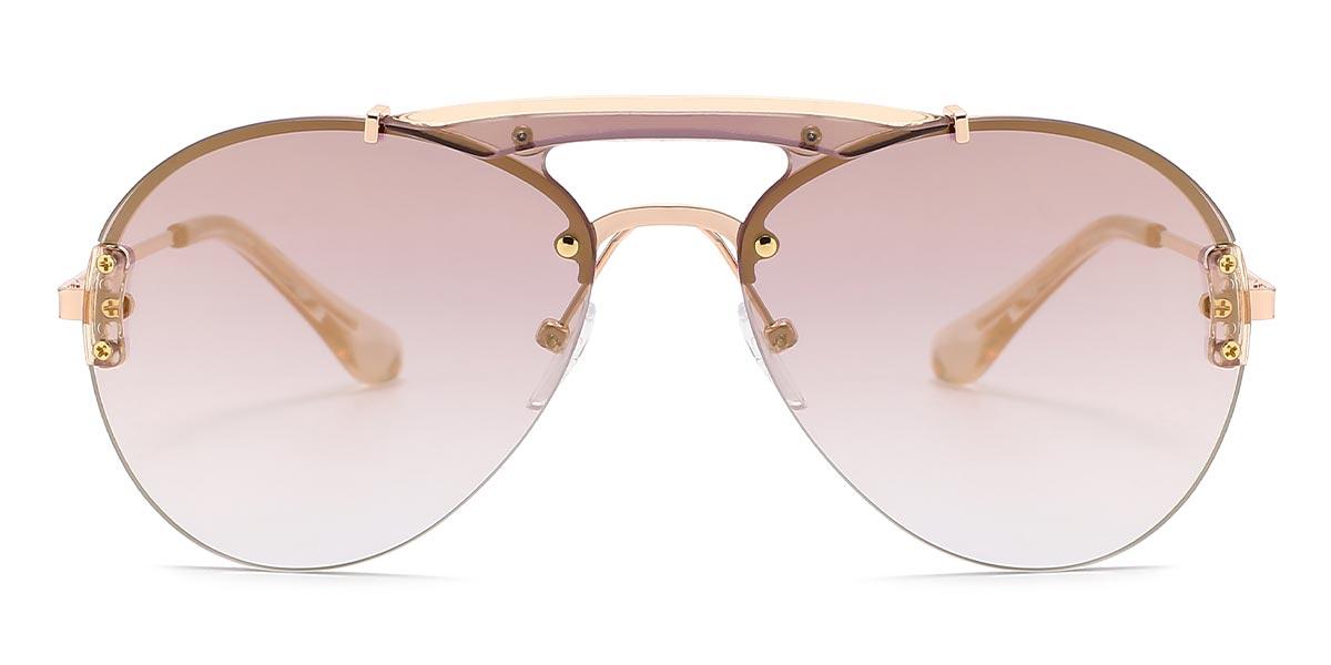 Rose Gold Pink Burns - Aviator Sunglasses
