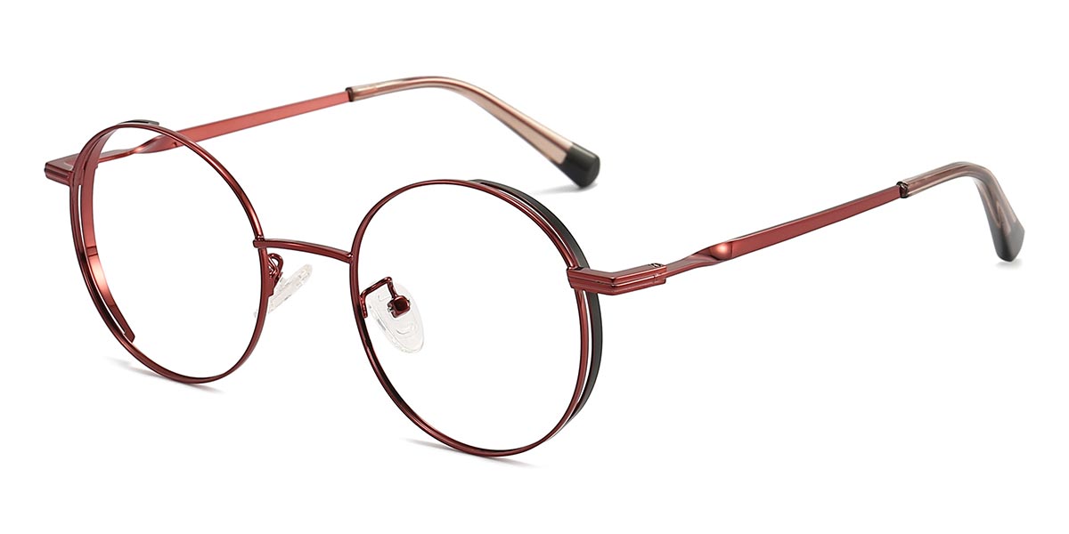 Red - Round Glasses - Anur