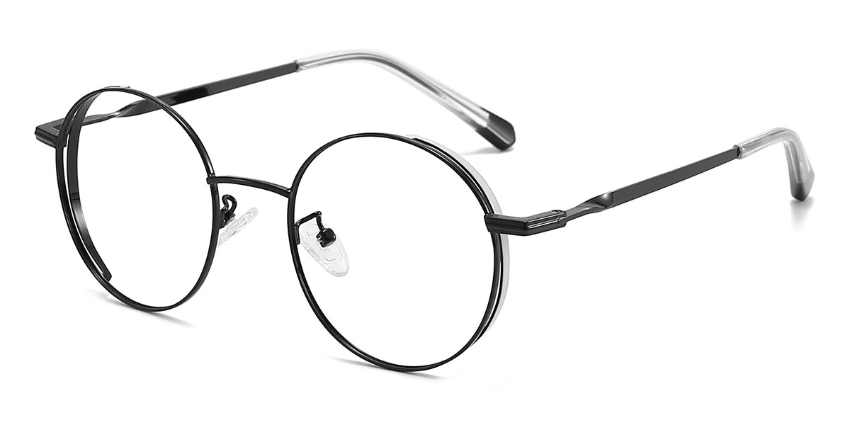 Black - Round Glasses - Anur