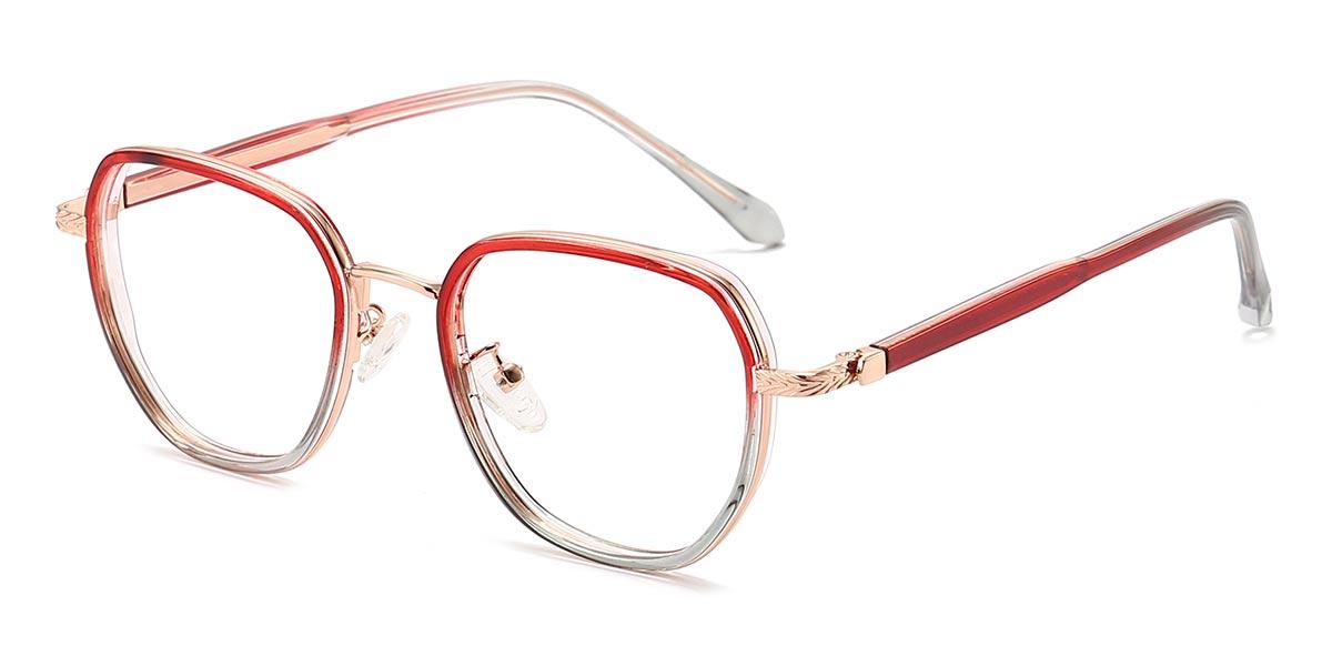 Red Grey Lais - Oval Glasses