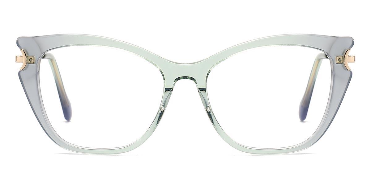 Grey Green Mala - Square Glasses