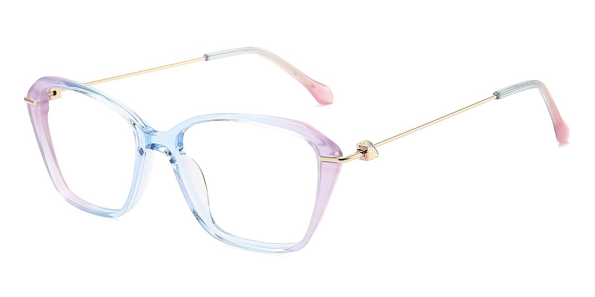 Purple Blue - Square Glasses - Tayge