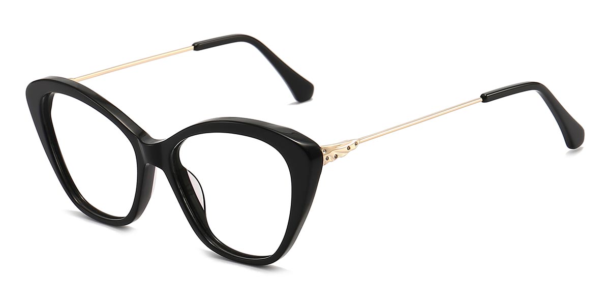 Black - Cat eye Glasses - Rulon