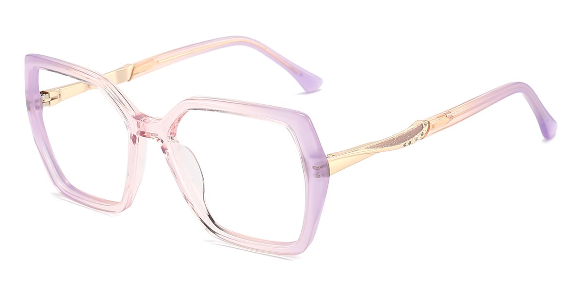Purple Pink - Square Glasses - Antik