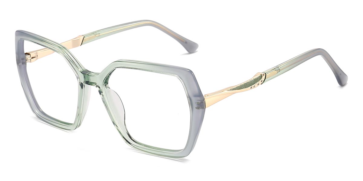 Grey Green - Square Glasses - Antik