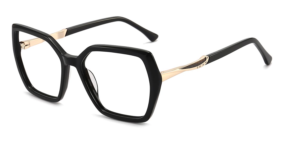 Black - Square Glasses - Antik
