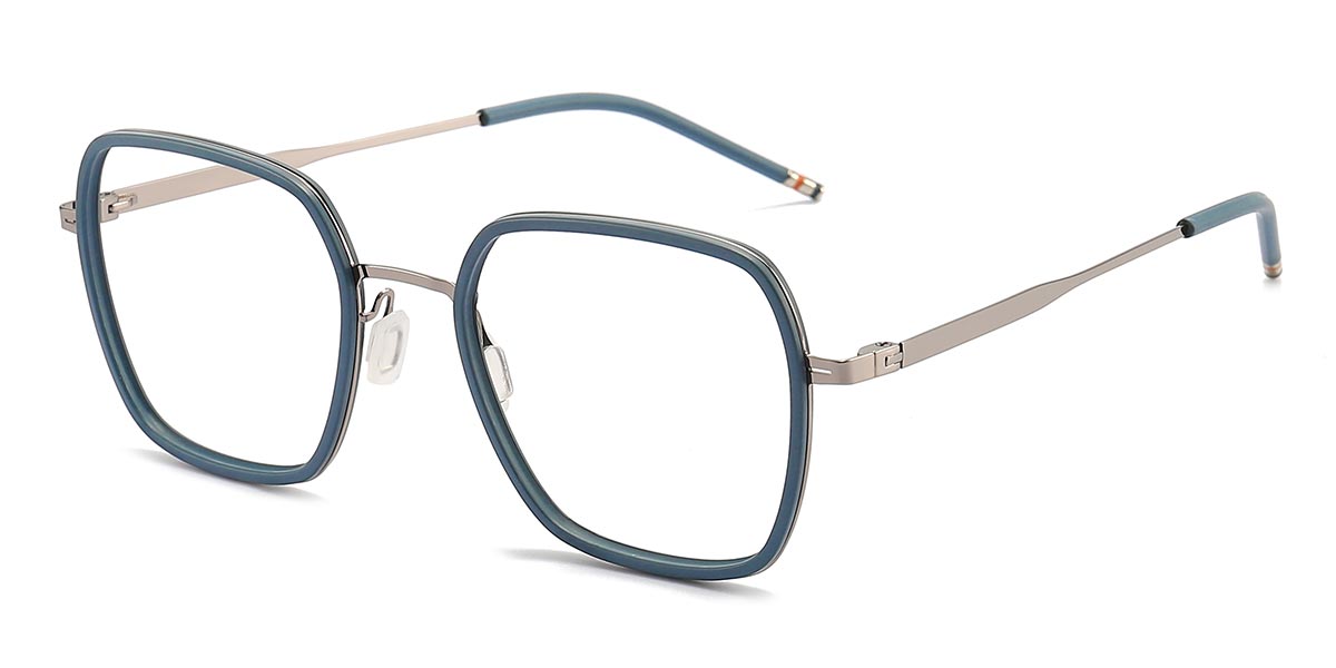 Blue - Square Glasses - Lade