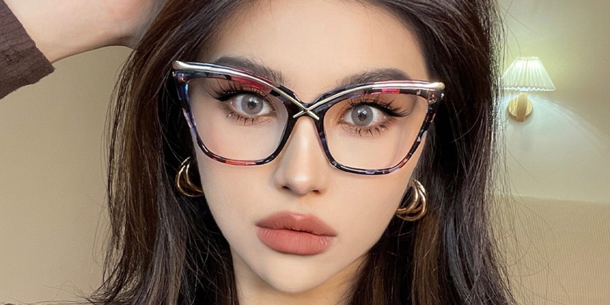 Floral - Cat eye Glasses - Azalea