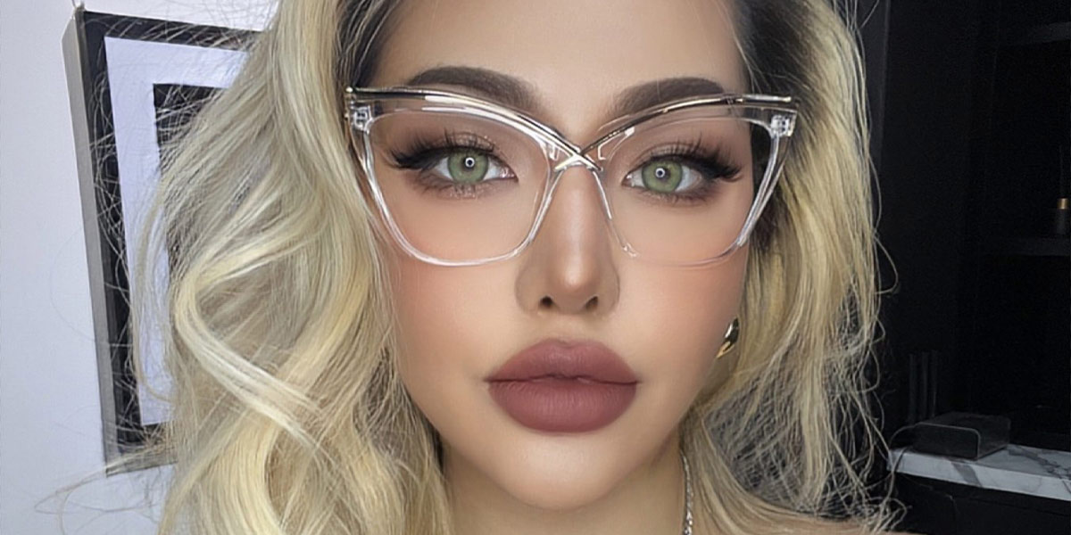Clear Azalea - Cat eye Glasses